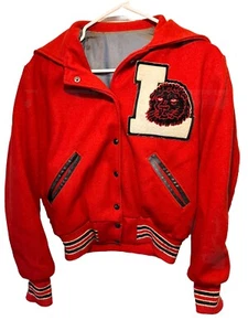Letterman Jacket Vintage 80’s Size Small Searcy Arkansas Lions Red Black “L” A11 - Picture 1 of 4