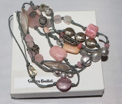 Silpada Sterling Silver Pearl, Quartz, Glass & Pink Soapstone Necklace N2191 - Image 1 of 4