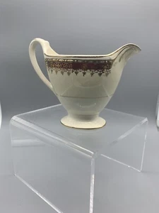 Monarch Pattern Homer Laughlin China Creamer Eggshell Georgian1940’s Maroon/Gold - Picture 1 of 11