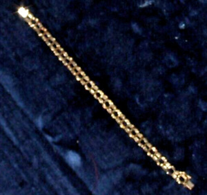 14K Yellow Gold Triple Link Chain 7 mm Bracelet 7g, 7"