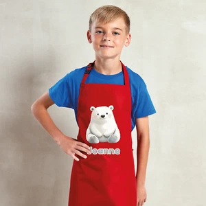 Personalised Any Name Polar Bear Waterproof Kids Apron Craft Bake, Boy Girl Xmas - Picture 1 of 10