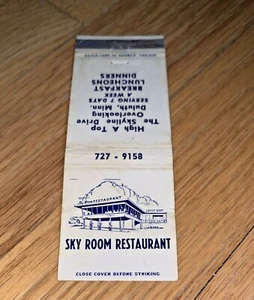 Vintage SKY ROOM RESTAURANT  Matchbook Cover DULUTH MINNESOTA Skyline Drive - Picture 1 of 4