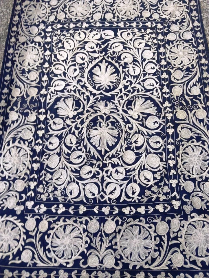 Sábana bordada 100% algodón material lana suzani, colgante de pared, mantel Foto 1 de 4