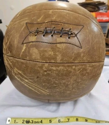 Vintage/Antique? Goldsmith 8lbs Medicine Ball Leather Boxing Gym - Image 1 of 4