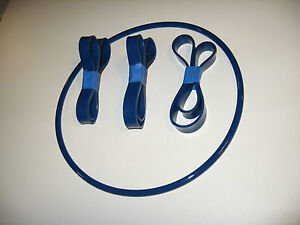 3 BLUE MAX URETHANE BAND SAW TYRES AND ROUND DRIVE BELT SET FOR NUTOOL 0134A 
