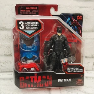 DC The Batman BATMAN Black 4" Action Figure w/ Mystery Card 2022 Spin Master - Picture 1 of 6