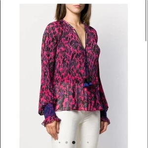 Derek Lam 10 Crosby Helena Pleated Long Sleeve Blouse sz 2 - Picture 1 of 14