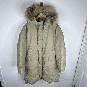 Vintage Down Industries Canada Goose Parka Tan Real Fur Hood 70s 80s Men’s L - Picture 1 of 6