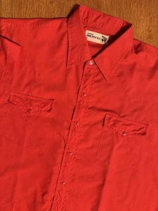 Vintage Original Roebucks Western Hemd Herren XL Red Pearl Snap Rodeo Ranch - Bild 1 von 7