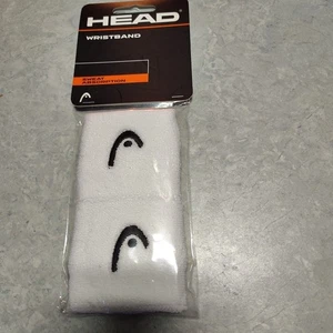 ¡Par de pulsera HEAD 2,5" blanca con logotipo negro! - Imagen 1 de 2