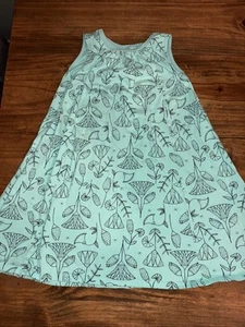 Tea Collection Girls Summer A Line Knit Sundress Teal Sz 7 Cool Travel Vacation - Picture 1 of 7