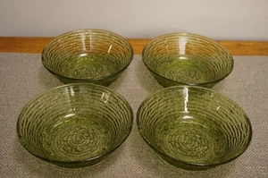 Vintage Anchor Hocking Avocado 4er Set Soreno 6" Salatschüsseln EUC - Bild 1 von 6