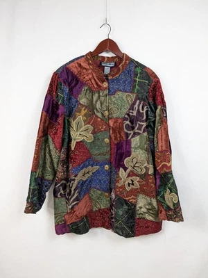 Винтажный пэчворк красивый бархат индиго Moon цветочный богемное вышитая куртка A045 - Изображение 1 из 4