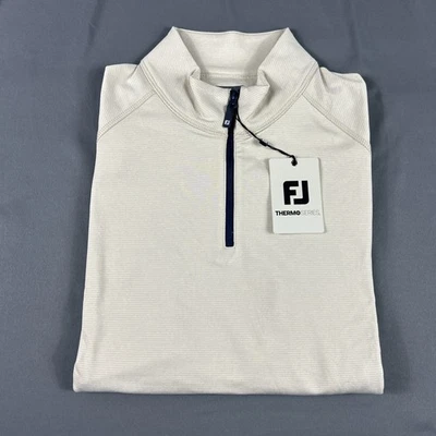 FootJoy Golf Pullover Thermo Series Heather Brushed Back Large Stone MSRP $115 - Image 1 of 4