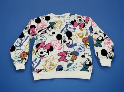 NEW Disney Mickey & Friends Women’s White Pullover Sweatshirt Size S (4-6) - Image 1 of 4