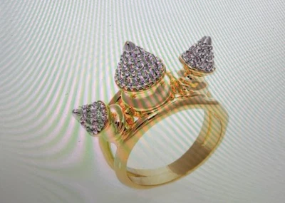 Nuevo anillo pavé de 3 espigas de miel (anillo rosado) talla 3,5 Foto 1 de 3