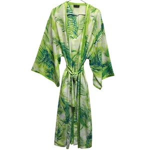 Natori Women 2 Piece Dress Duster Belt OS Bamboo Vintage Crepe Boho Resort VTG - Picture 1 of 18