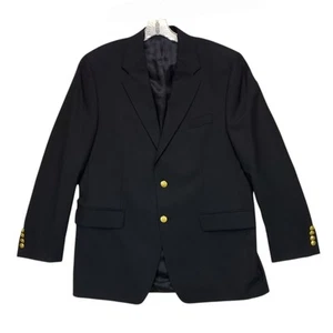 Chaps Ralph Lauren Blazer Herren 43R Schwarz Wolle Goldknopf Academia Preppy Office - Bild 1 von 19