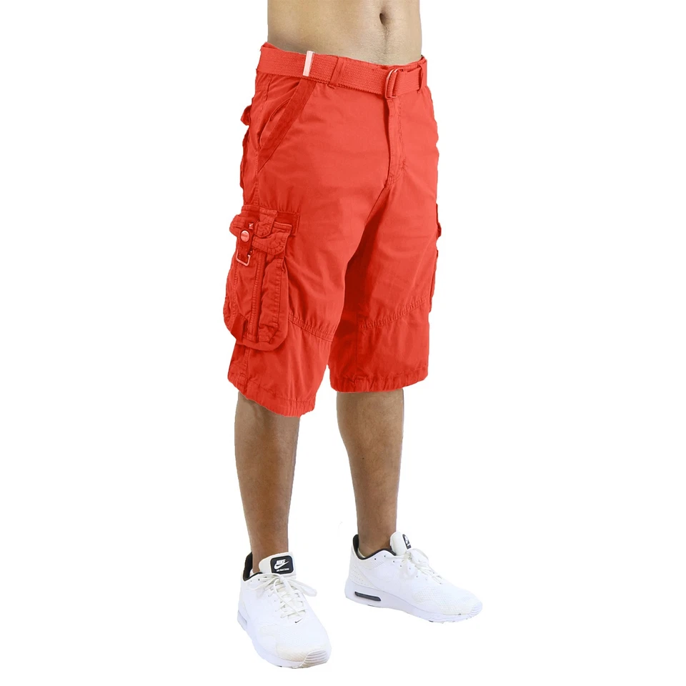 Men's Distressed Washed Cotton Cargo Shorts With Belt (Size 30-42) NEW FREE SHIP - Image 1 of 2