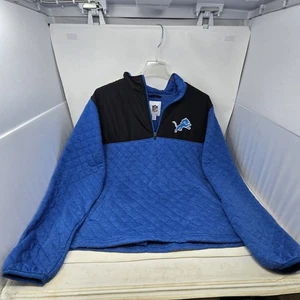 Sudadera Detroit Lions Para Hombres Media Cremallera X Chaqueta Grande NFL Parche Logo Raro - Imagen 1 de 13