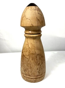 Hand Turned Spalted Maple Wood Pepper Mill Grinder Signed Artist Jim Davis c1995 - Picture 1 of 8