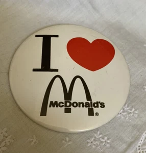 I Love McDonald's Pin back Button Don-16 - Picture 1 of 3