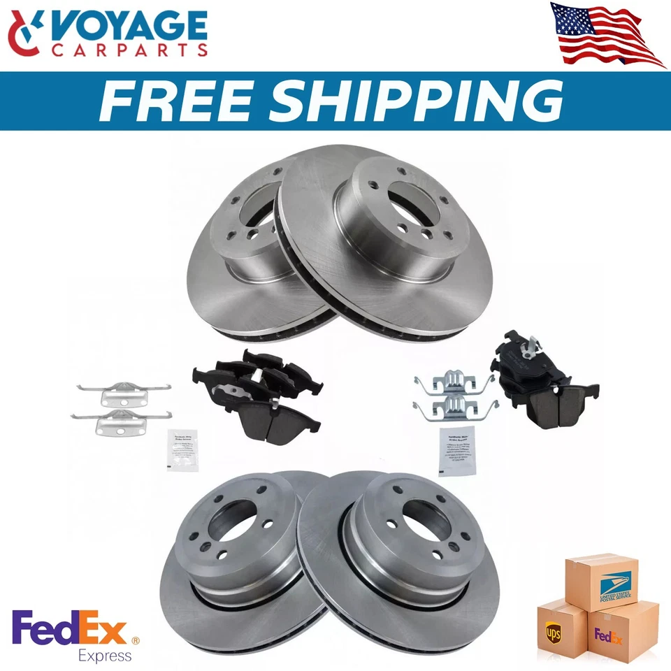 New Front & Rear Ceramic Brake Pad & Rotor Kit For 06-10 BMW 525Xi 528Xi 530Xi - Image 1 of 4