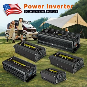 1500W 2000W 2500W 3000W Inversor de Potencia 12V a 110V Convertidor 2USB Camping Viaje - Imagen 1 de 46