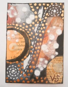 ACEO Original OOAK Gemälde Collage Geometrisch Abstrakt Veronica Stewart - Bild 1 von 6