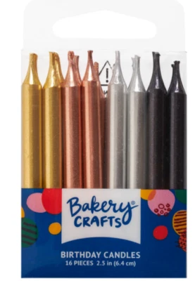 Velas de cumpleaños lisas metálicas, adorno de pasteles, fiesta, celebración, cupcakes, diversión Foto 1 de 4