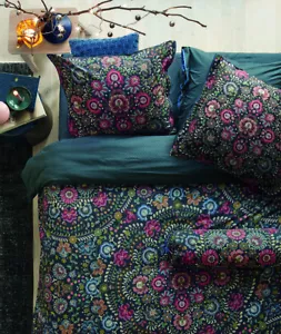 PIP Studio Perkal Bettwäsche 135x200 Il Ricamo darkblue Wende Blütenmeer Ornamen - Bild 1 von 2