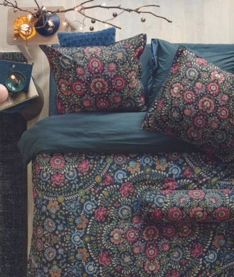 Biancheria da letto PIP Studio Percalle 135x200 Il Ricamo blu scuro reversibile mare di fiori ornamenti - Immagine 1 di 2