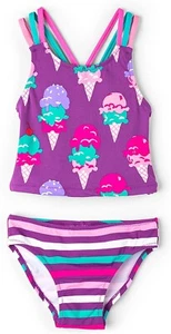 Hatley Girls' 182462 Sporty Tankini Set Swimwear Ice Cream Treats Size 2 - Picture 1 of 2