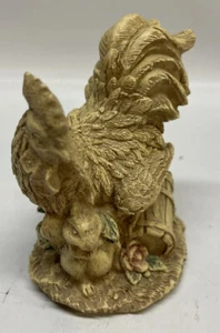 Vintage Resin Rooster With Bunny Figure Small - Picture 1 of 7