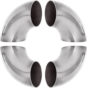 Paquete de 4 codos de flexión de mandril de acero inoxidable 304, tubo de codo de escape de 90 grados - Imagen 1 de 8