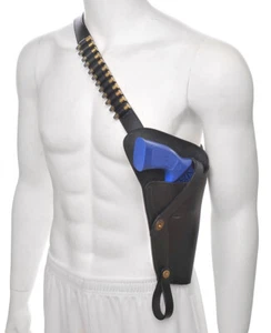 Shoulder Holster w Shell loops fits Ruger GP100 Smith & Wesson 686 38cal L Frame - Picture 1 of 13