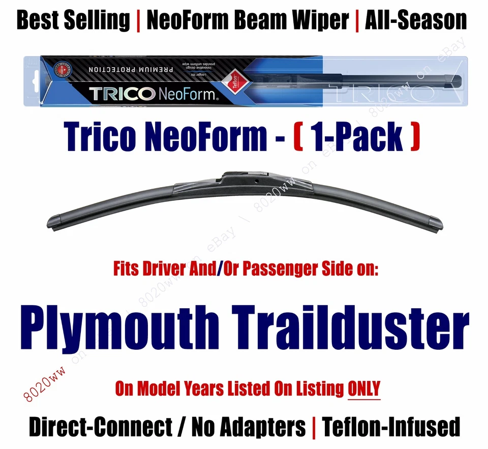 (Qty 1) Premium NeoForm Wiper Blade fits 1974-1981 Plymouth Trailduster 16180 - Image 1 of 1
