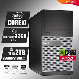 DELL Gaming PC Desktop Computer i7, Up to 32GB RAM 2TB SSD NVIDIA Windows, WiFi - Picture 1 of 4