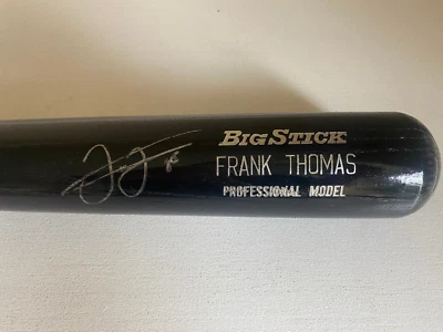 White Sox Frank Thomas Auténtico Firmado Black Rawlings Big Stick Bat Foto 1 de 3