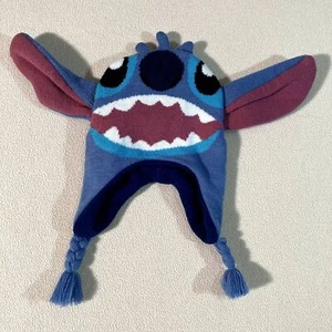 Disney Lilo & Stitch Wintermütze Neu ohne Etikett Jugend Einheitsgröße blau kurze geflochtene Enden - Bild 1 von 8