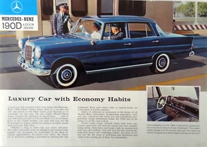 Mercedes-Benz 190 D 1961 sedán de 4 puertas hoja de venta folleto - Imagen 1 de 3