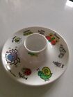Ceramic eggcup plate bug design - used - collection only at E1