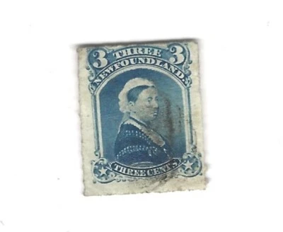 New Foundland 1877 Victoria  3c #39  Used F/VF - Image 1 of 2
