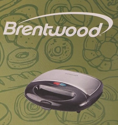 Electric Dual Sandwich Maker Non-Stick 750W Black & Silver - NEW in Box - Image 1 of 4