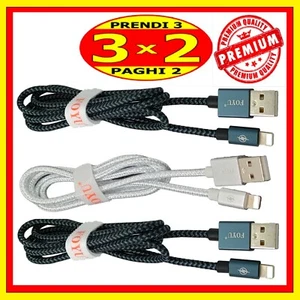 CAVO RICARICA RAPIDA PER IPHONE 7 8 X XS XR 11 12 13 14 iPad DATI USB CARICATORE - Zdjęcie 1 z 13