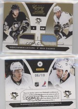 2010-11 Panini Luxury Suite Dual Gold Jersey Prime /10 Kris Letang Maxime Talbot
