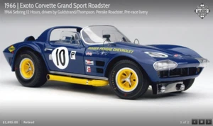 EXOTO 66 Corvette Grand Sport Penske Roadster #10 Sebring12H 1:18 Nuevo en caja #rlg18033 - Imagen 1 de 2