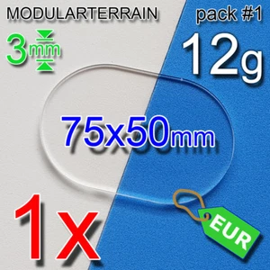 1x OVAL 50x75mm BASE 3mm CLEAR ACRYLIC 75x50mm CAVALRY BIKE CAVALERIE SOCLE PILL - Bild 1 von 1