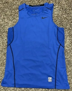 Nike Pro Combat Shirt blau DriFit tailliert Sport Training Fitnessstudio Herren Größe Large - Bild 1 von 5