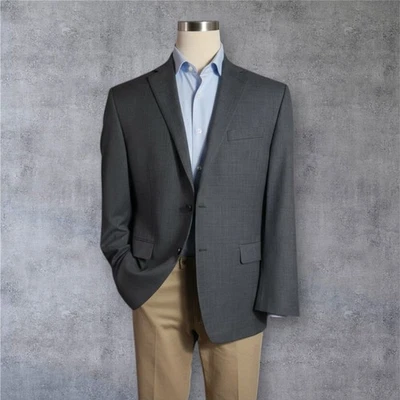 $395 RALPH LAUREN Mens Blazer 44S WOOL Gray Sport Coat Two Button Suit Jacket - Image 1 of 4